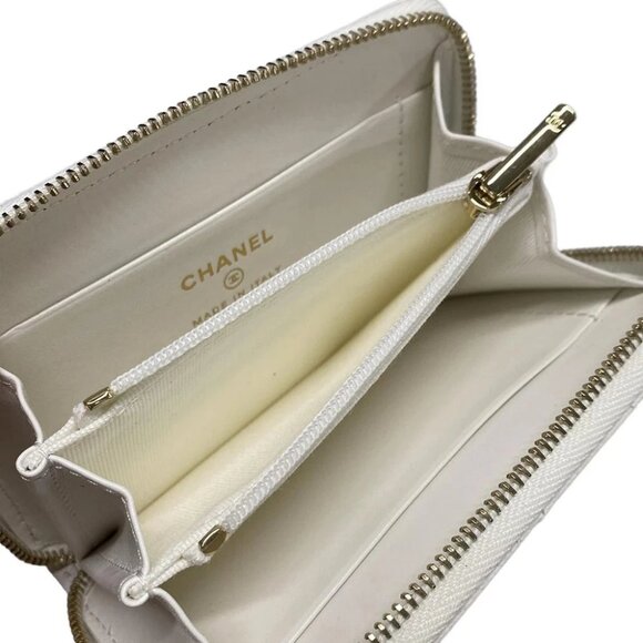 Auth CHANEL Matelasse AP4560/B12928/10601 White Shiny grained calfskin Strass - Picture 3 of 10